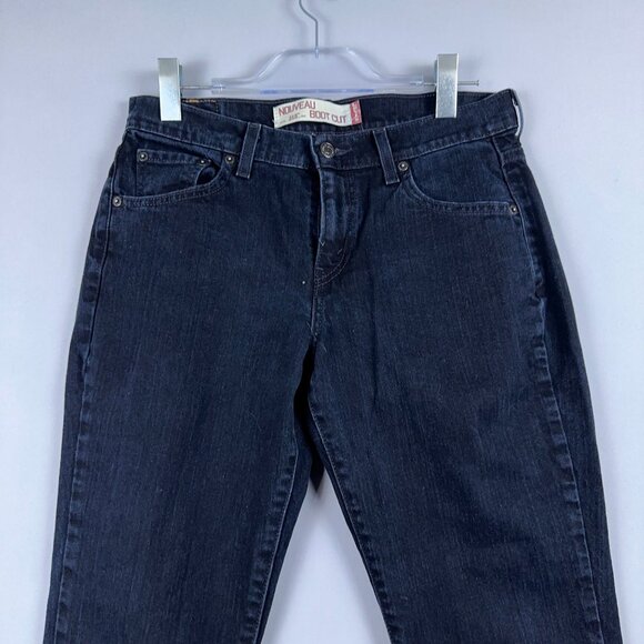 Levis 515 Nouveau Bootcut Jeans Womens Size 10 Long Mid Rise Dark Wash Blue - Picture 3 of 12